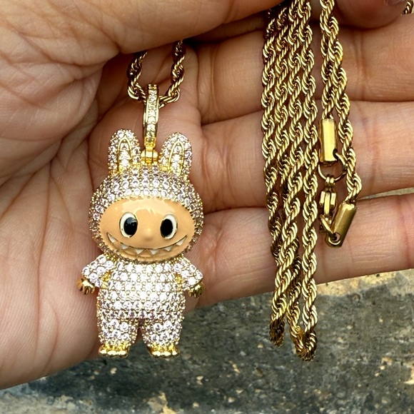 Labubu Jewelry - Gold chain Labubu Necklace Pendant 24”
